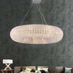 Crystal Loft Chandelier: Modern Luxury LED Pendant Light for Living Room Decor