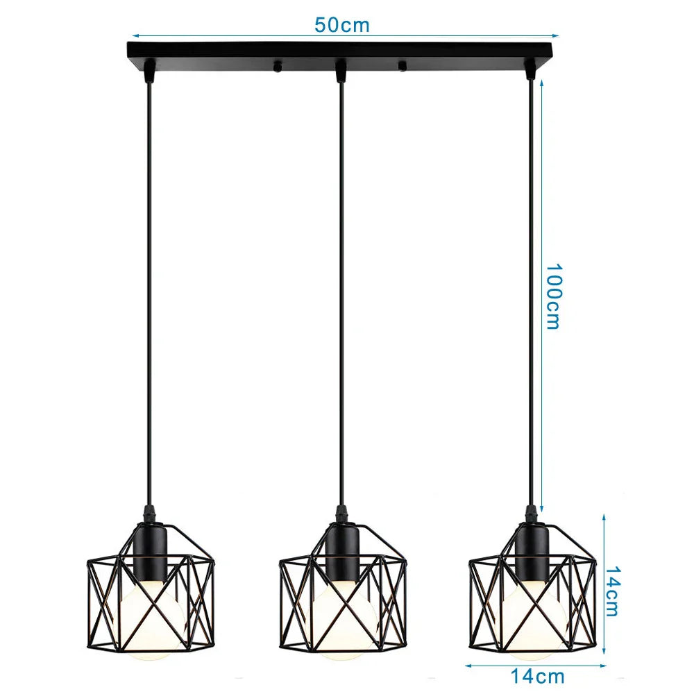 Industrial Wood Pendant Chandelier for Dinning Living Room Kitchen LED Fixture