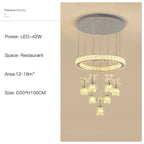 Crystal Petal Ceiling Chandelier: Modern Round Chrome Hanging Light for Home Decor