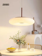 Modern White LED Circular Pendant Light for Restaurant, Coffee Shop, and Study