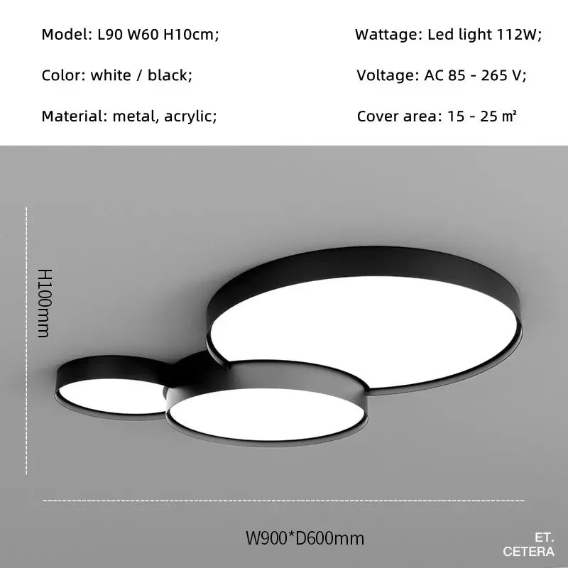 Smart LED Metal Ceiling Light for Living Room Bedroom Lighting Fixtures