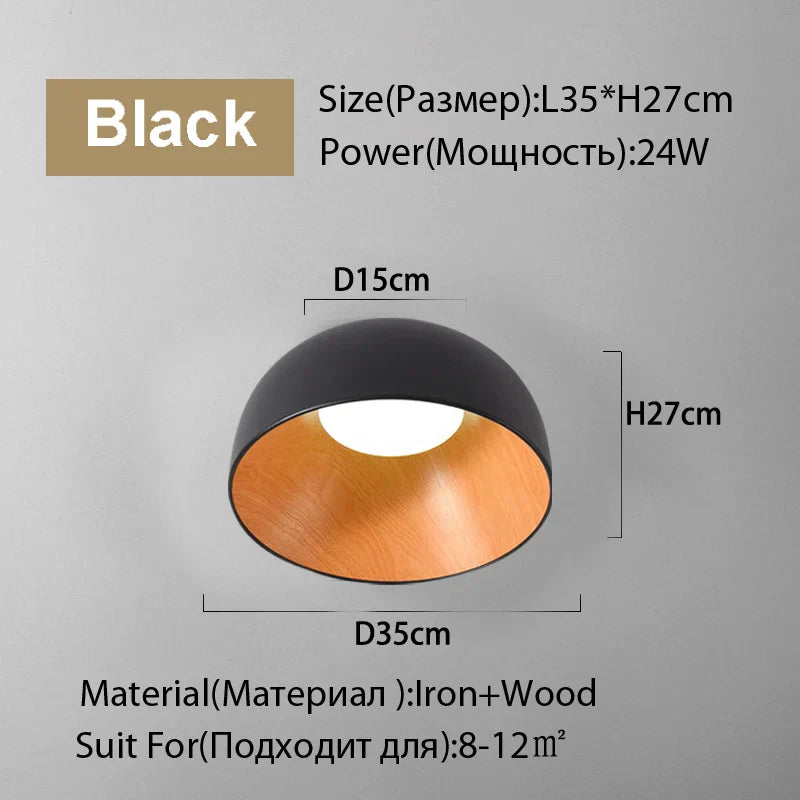 Duo Ceiling Light Kitchen Living Room Bedroom Wood Lamp Post-modern Design