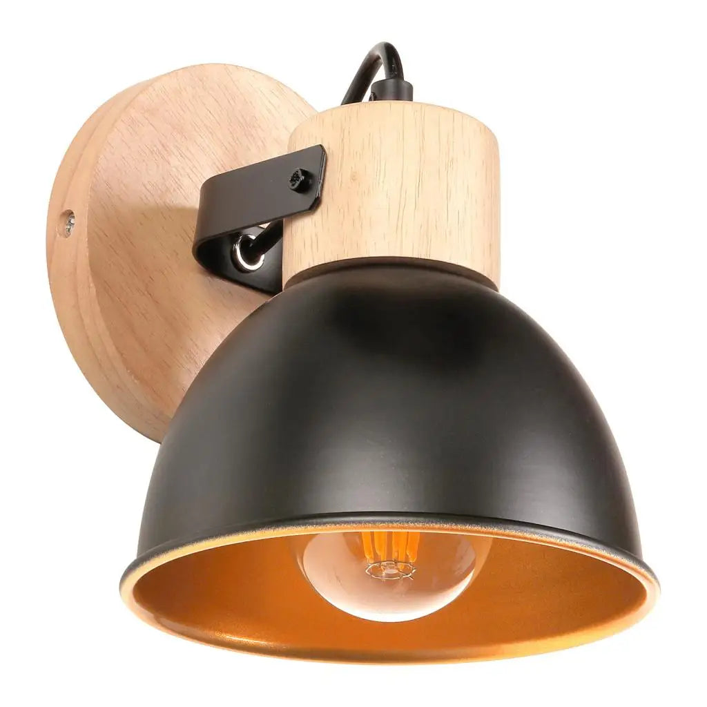Nordic Wooden Wall Light Industrial Wall Sconce for Bedroom Reading
