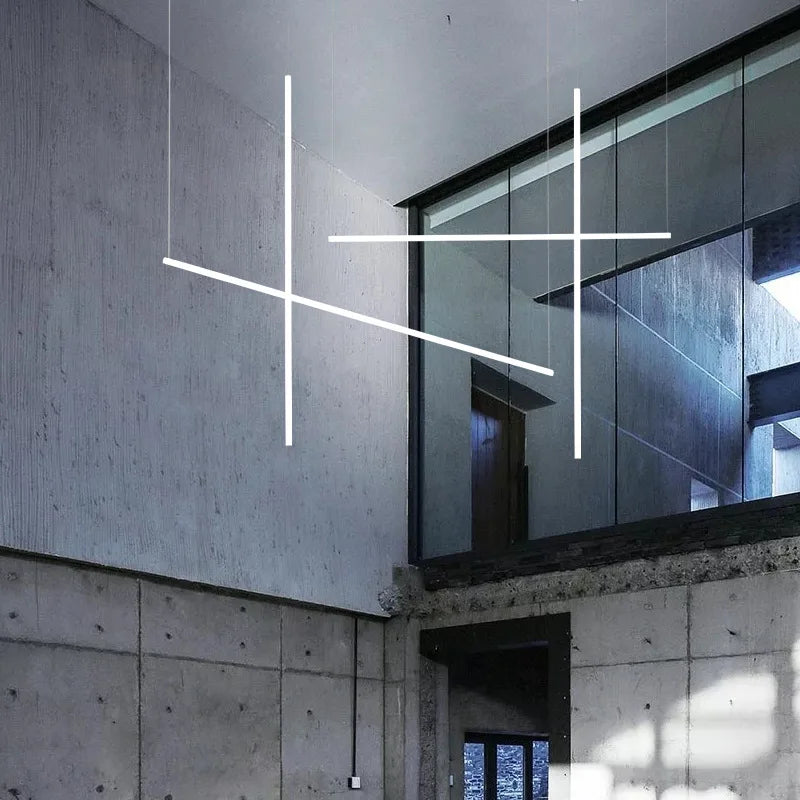 Minimalist Long Strip LED Chandelier for Office, Dining Room, and Bar