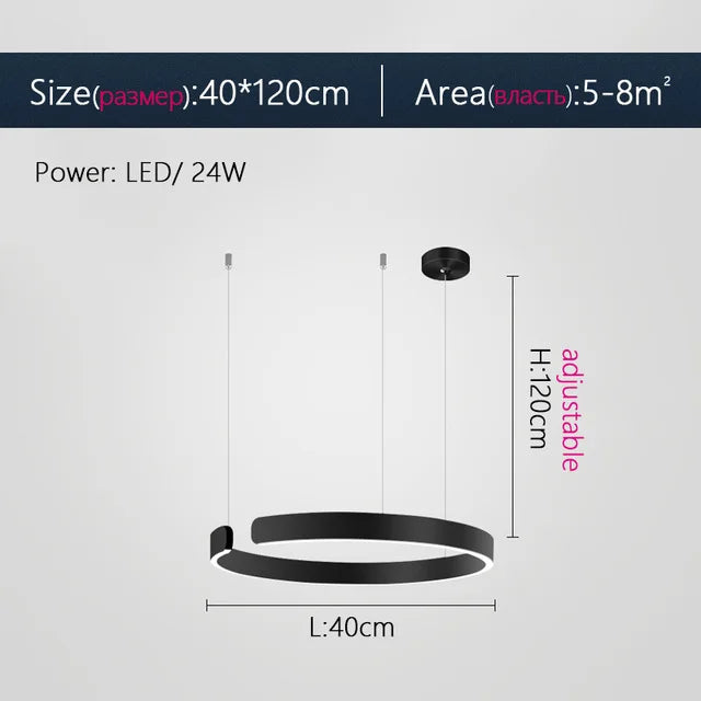 Modern Semicircle LED Chandelier Stainless Steel Lighting