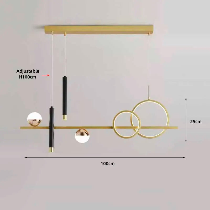 Nordic Minimalist LED Chandelier for Modern Dining, Bar, and Restaurant