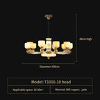 Zen Jade Chandelier: Modern Chinese Style Living Room Lamp for Villa, Restaurant, and Building