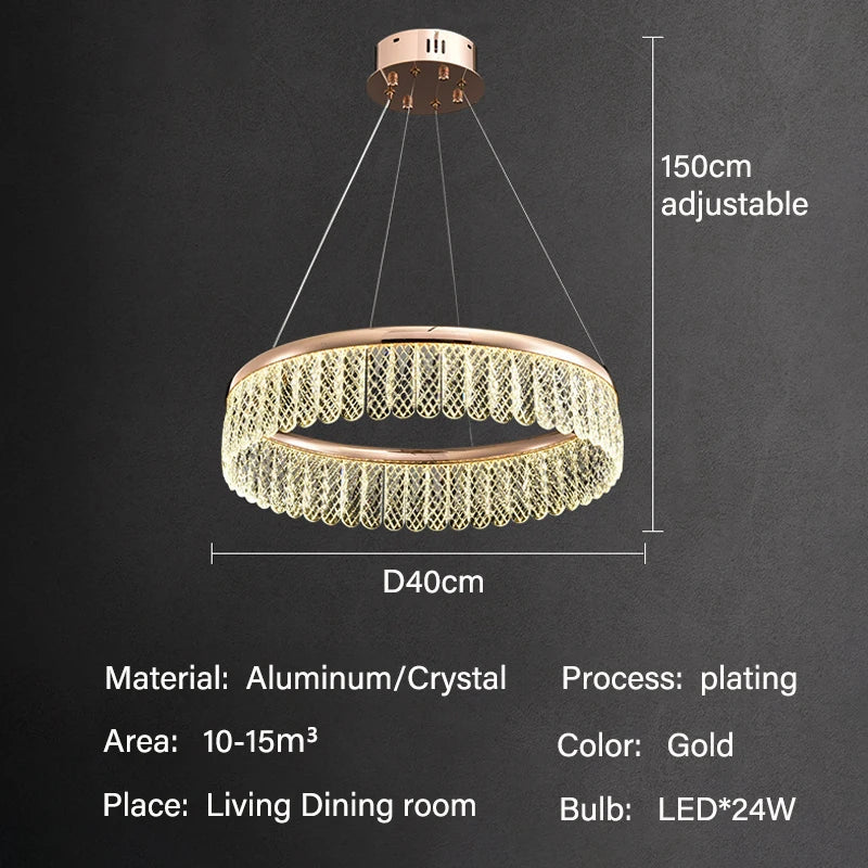 Crystal Chandelier Luxury LED Lighting for Living Dining Kitchen Bedroom