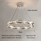 Circle K9 Crystal Pendant Chandelier LED Hall Villa Hanging Light