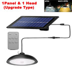 Solar Double-Head Chandelier: Waterproof LED Pendant Light with Remote Control