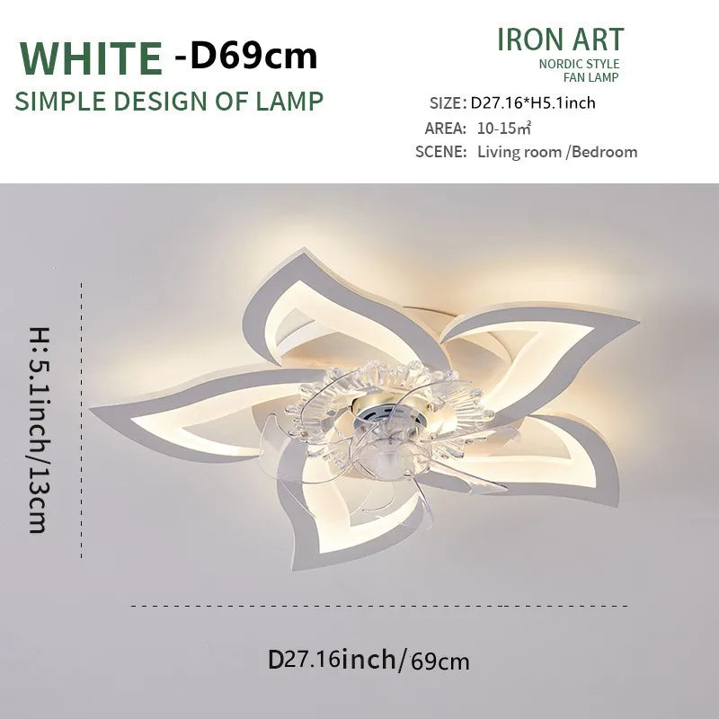 Smart LED Ceiling Fan Light - App Controlled, Silent, Adjustable Speed