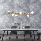 Caterpillar Metal Ball Chandelier: Modern Creative Long Bar Pendant Light for Kitchen Dining Room