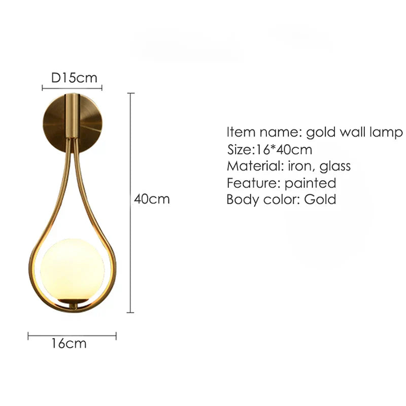 Gold G9 Wall Lamp Sconce - Nordic Style Lighting for Bedroom, Hallway, Study Area