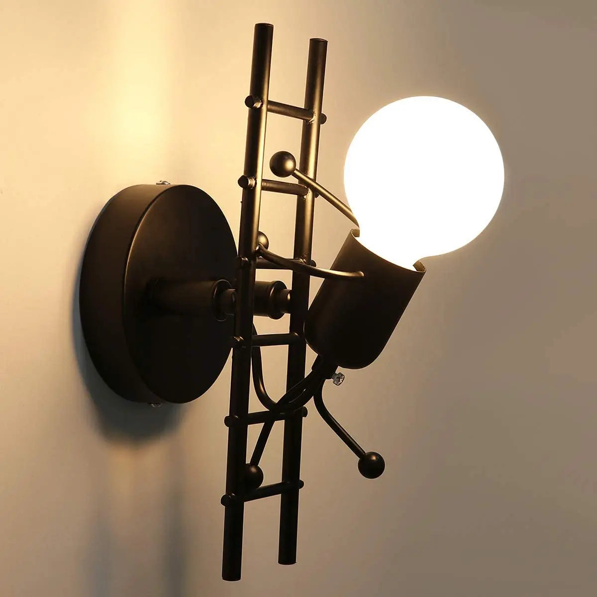 Little Man LED Wall Light: Modern, Simple, Creative Design for Children's Bedroom