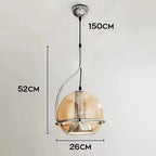 Amber Glass Pendant Light: Industrial Adjustable Angle Chandelier for Kitchen Bedroom Hallway