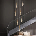 Crystal Penthouse Chandelier: Luxury Staircase Pendant Light for Modern Living Room & Loft