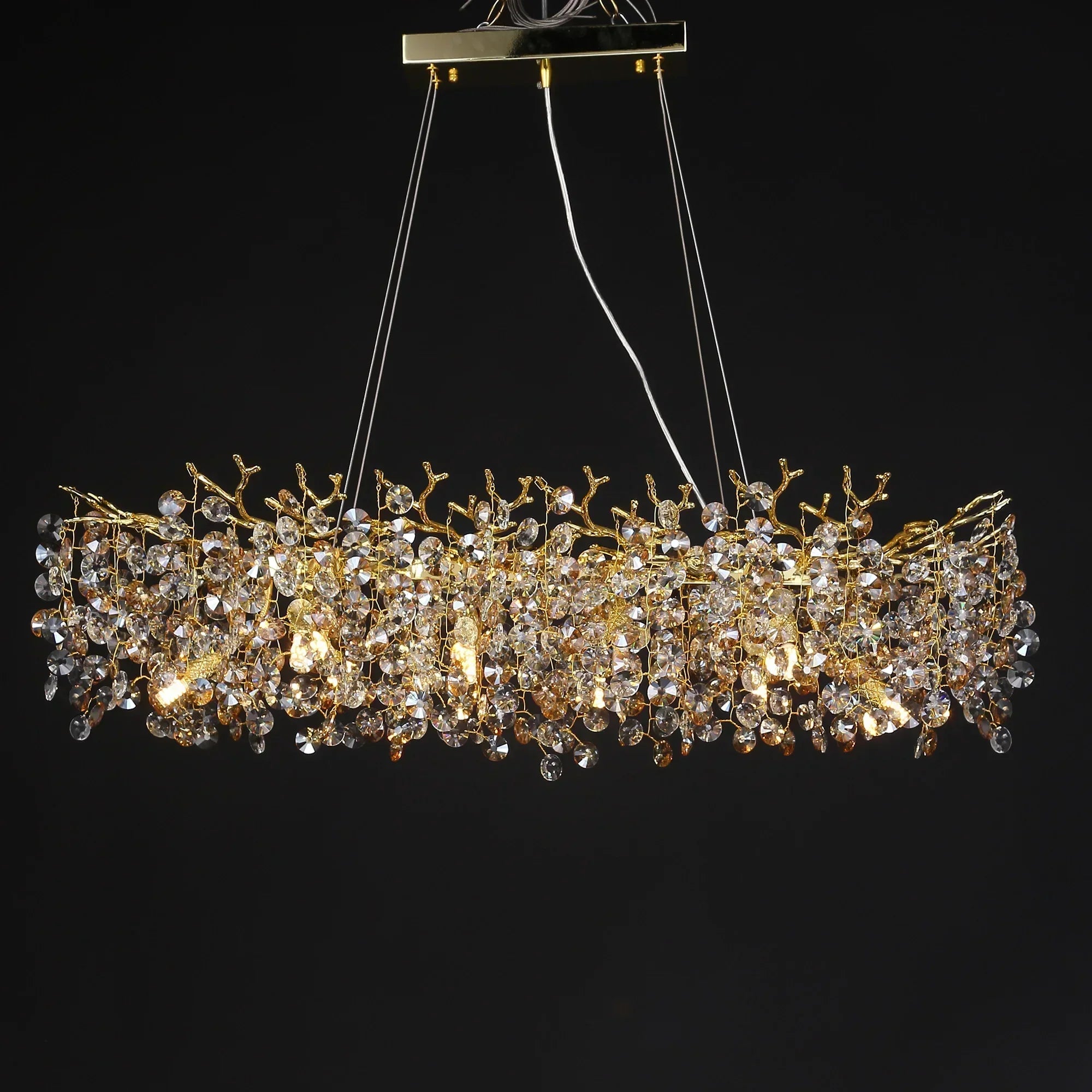 Crystal Sunflower Branch Chandelier: Luxurious Indoor Branch-Shaped Light