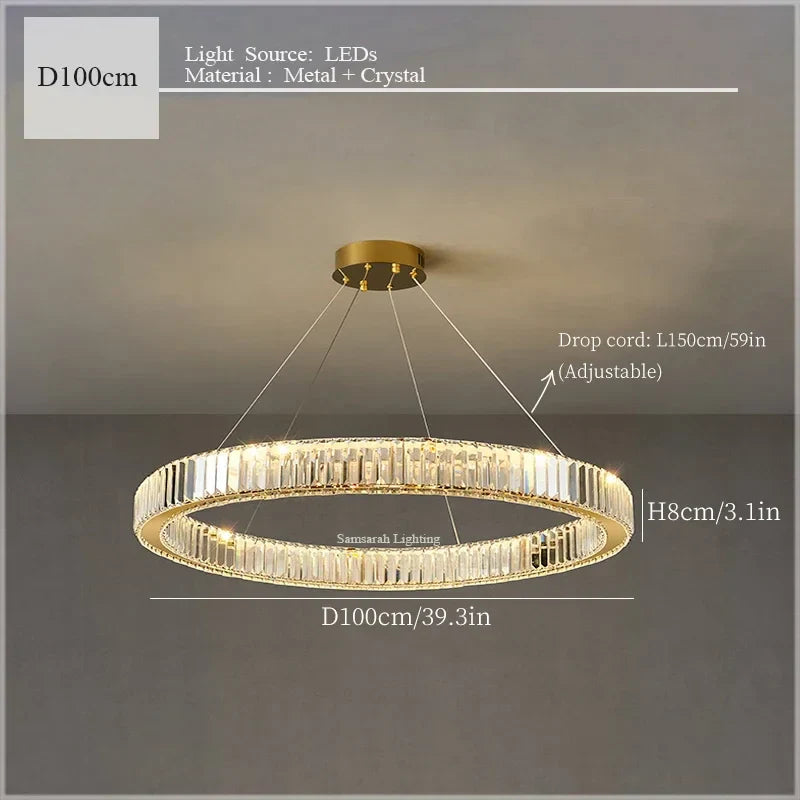 Crystal Ceiling Pendant Chandelier for Luxe Room Decor