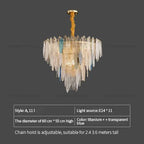 Glass Chandelier Light for Living Room, Bedroom, Dining: Luxury Art Designer Lighting
