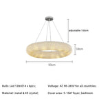 Crystal Loft Chandelier: Modern Luxury Circle Pendant Lamp for Living Room Lighting