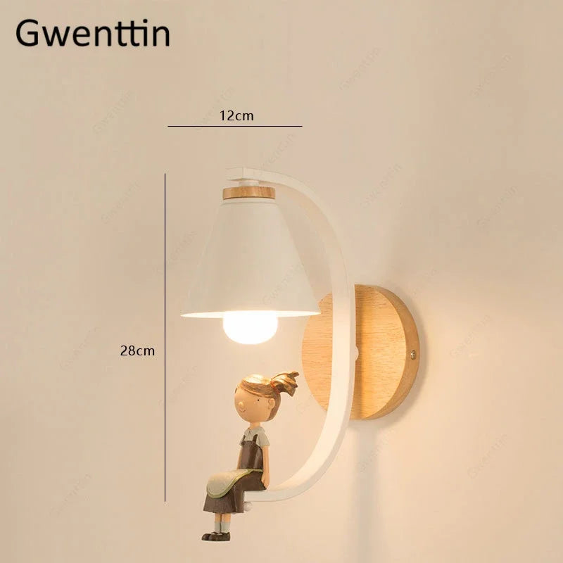 Angel Girl Bedroom Wall Sconces LED Light Fixtures