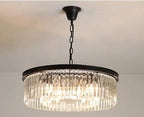 Retro Gold Black Metal LED Crystal Pendant Chandelier Loft Hanging Light