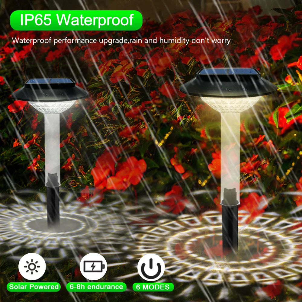 Solar Pathway Lights: RGB Color Outdoor Landscape Lighting for Yard, Garden, Walkway