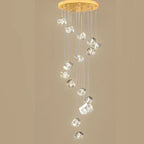 Crystal LED Chandelier for Staircase: Luxury Indoor Stair Lighting Fixture