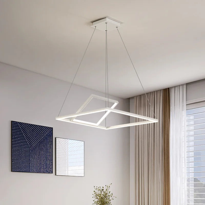 Modern Minimalist LED Ceiling Chandelier Dimmable Bedroom Living Room Lighting