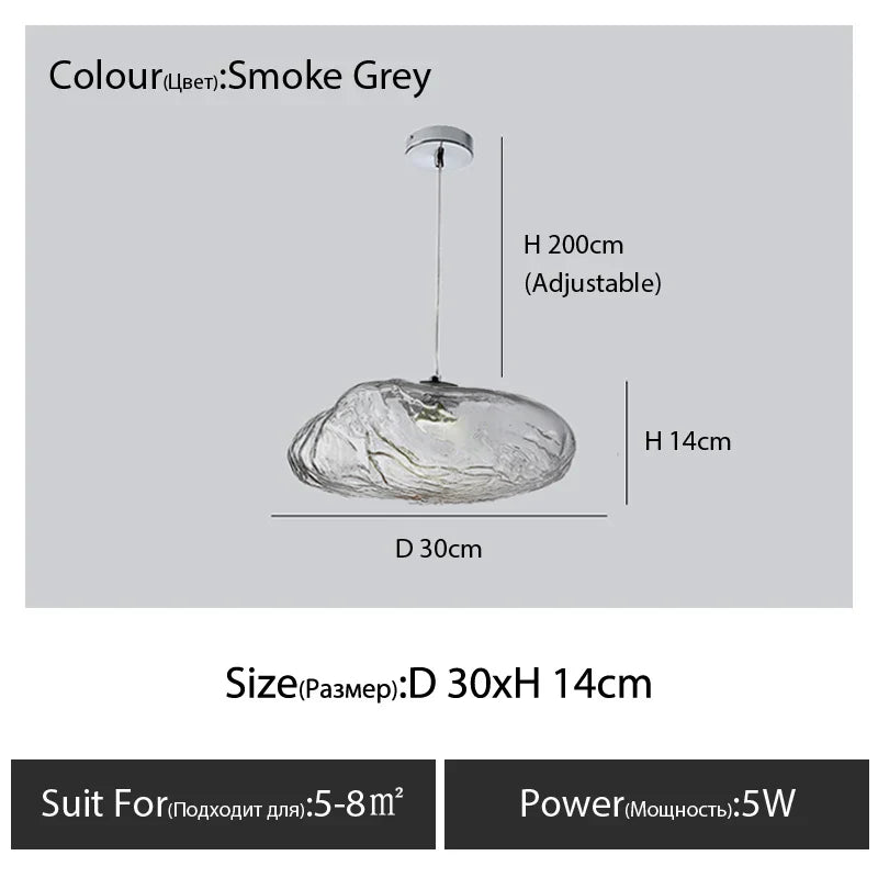 Glass Cloud Chandelier LED Pendant Lamp for Villa Staircase & Hotel