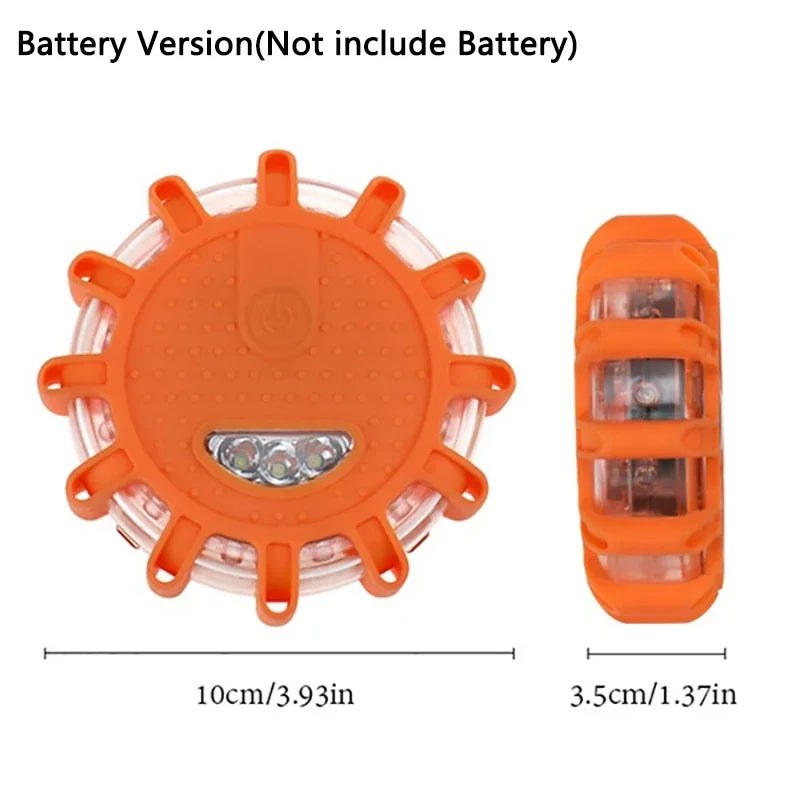 LED Safety Flare Emergency Flashing Strobe Light - 9 Modes - Portable & Rechargeable