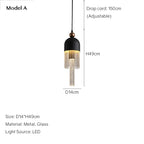 Children's Room Glass Pendant Light Bedrooms Bedside Chandelier Metal Dining Table Lamp