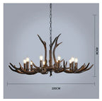 Antler Chandelier: Retro Resin Pendant Lamp for Living Room, Modern Rustic Lighting