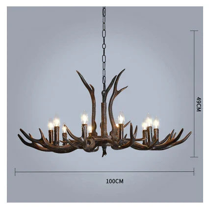 Antler Chandelier: Retro Resin Pendant Lamp for Living Room, Modern Rustic Lighting