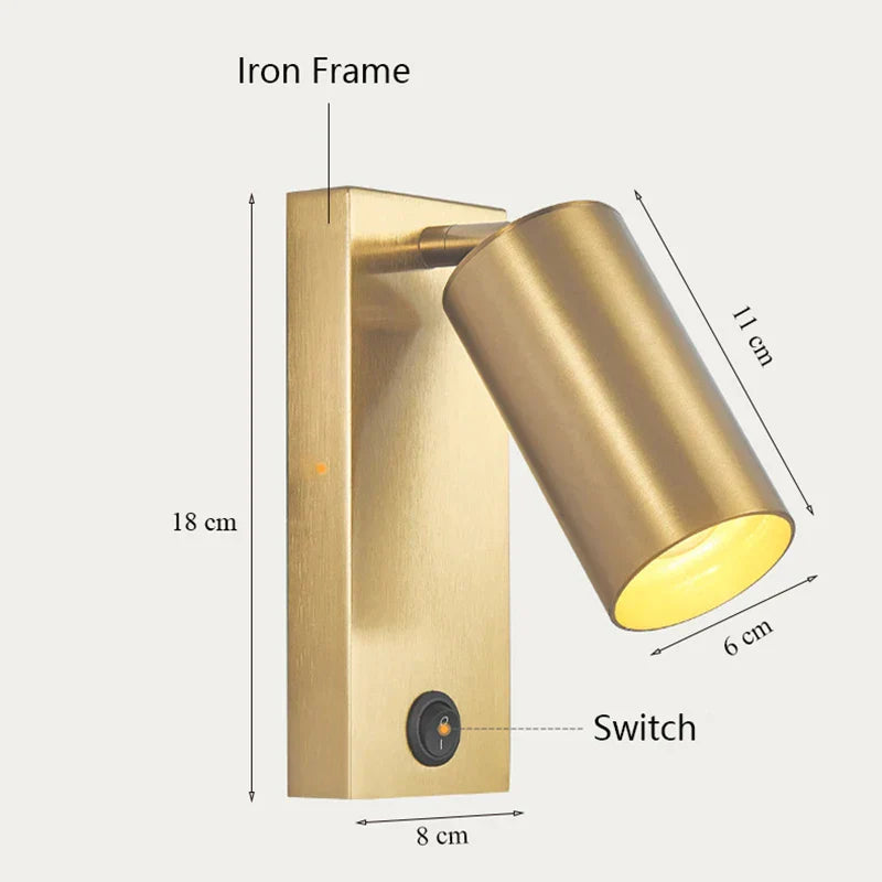 Black Brass LED Wall Sconce Lighting Fixture - Nordic Art Wall Lamp