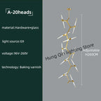 Gold Branch LED Chandelier for Duplex Villa Staircase - Modern Indoor Lighting