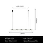 Neutral Light Dining Room Chandelier: Black Ceiling Pendant for Kitchen Table