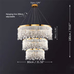 Crystal Chandelier Pendant Light LED Fixture for Living Dining Room Glamorous Home Decor