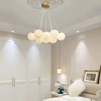 Glass Ball Chandelier: Modern French Style Ceiling Lamp for Home.