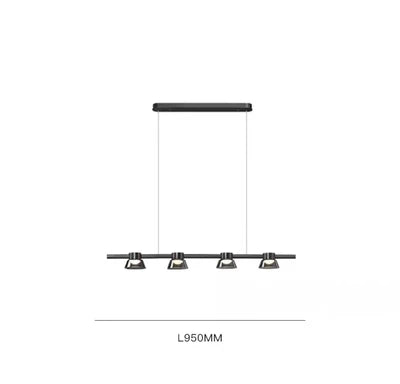 Black Strip Chandelier: Modern Nordic LED Lighting for Office, Restaurant, Living Room