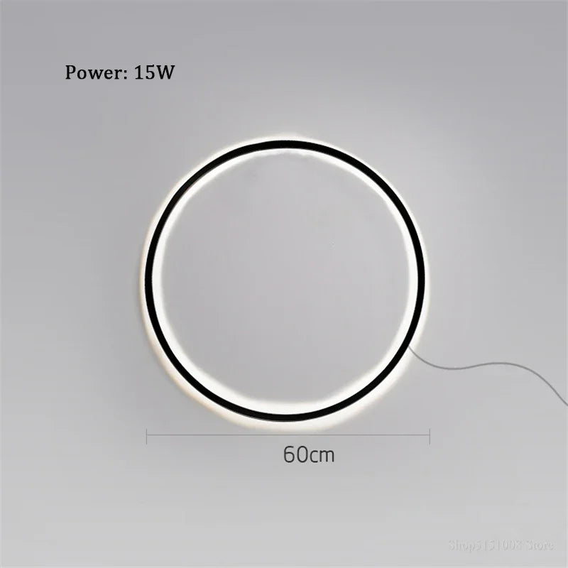Designer Ring LED Wall Light: Minimalist Nordic Decor Lamp for Living Room Atmosphere.