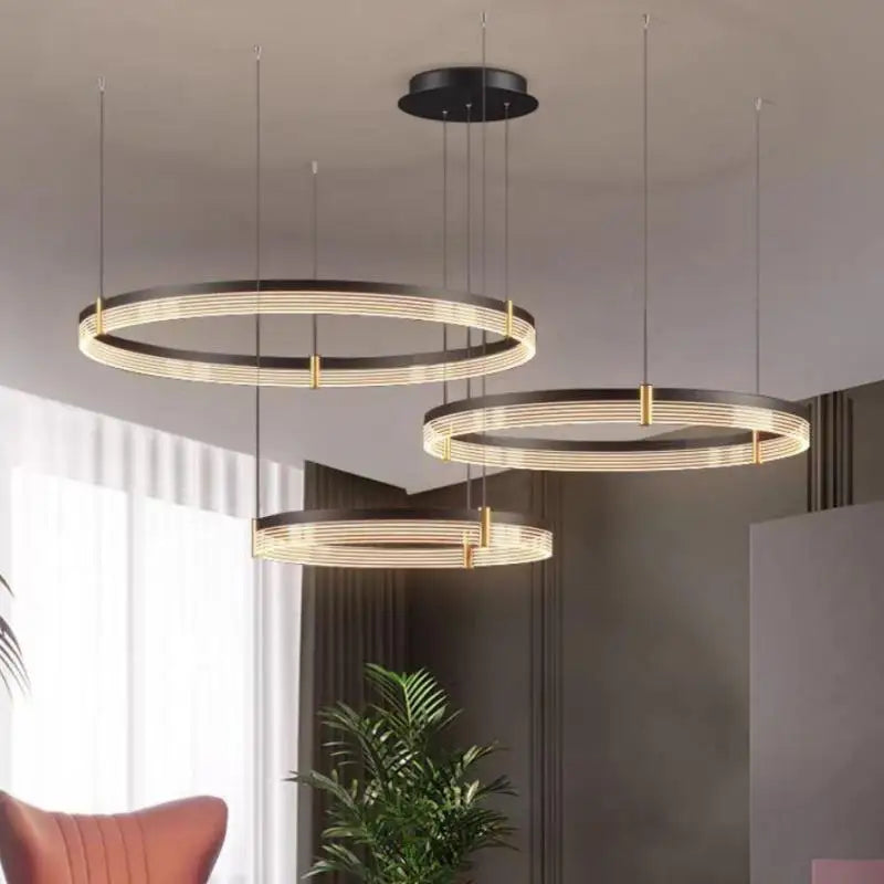 Black Acrylic LED Pendant Light for Modern Home Decor