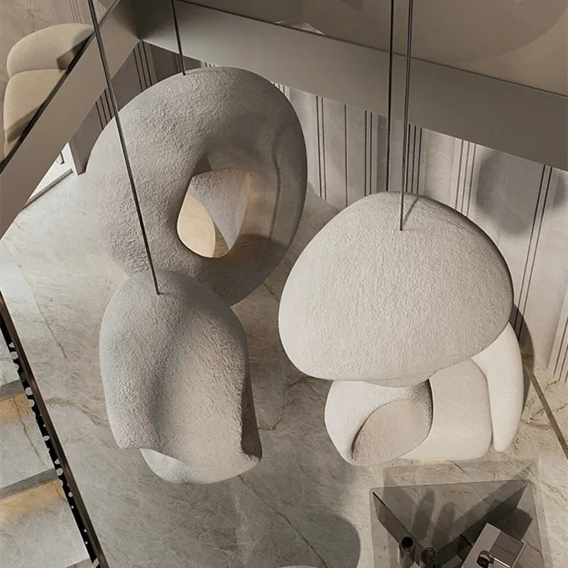 Nordic Wabi-sabi Pendant Lights for Irregular Living Room Chandelier
