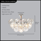 Glass Balls Ceiling Pendant Lights Minimalist Living Room Chandelier Shop Bar Decor