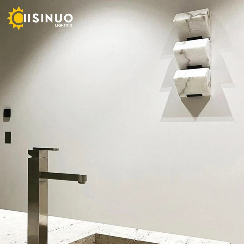 Marble LED Wall Lamp for Modern Bedroom and Home Decor