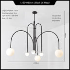 Modern Iron Glass Pendant Chandelier for Home Décor