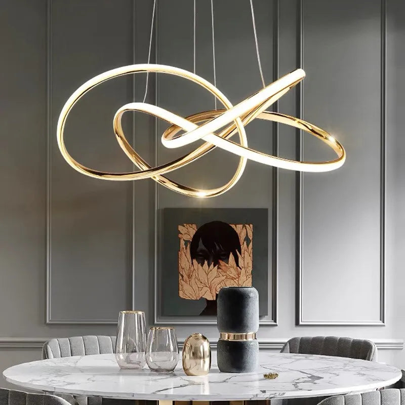 Geometric Line LED Chandelier for Modern Home Decor and Lighting
