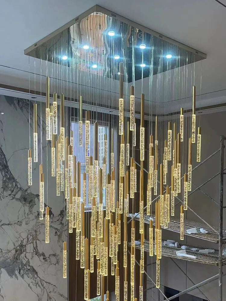 Large Luxury Crystal LED Chandelier for Living Room - Custom Hanging Lamps