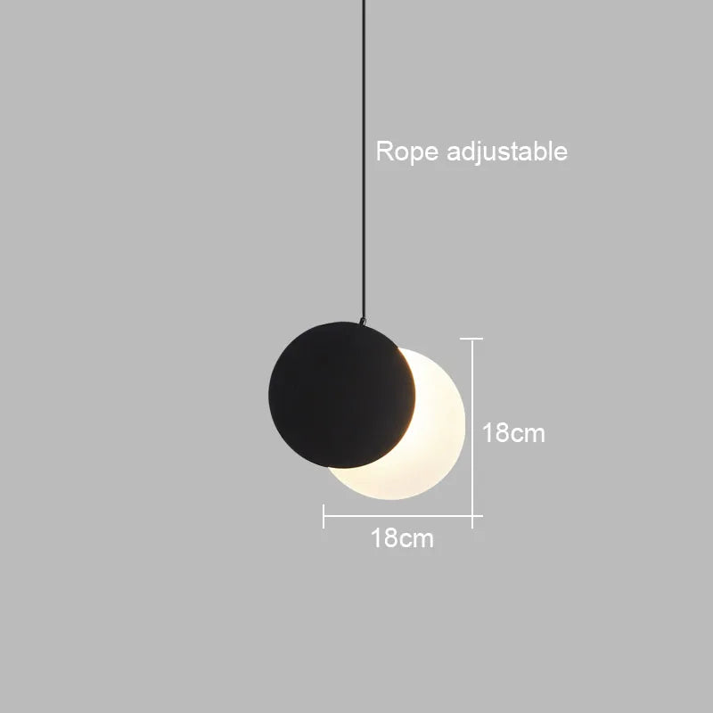 Crescent Moon LED Pendant Chandelier for Modern Minimalist Decor