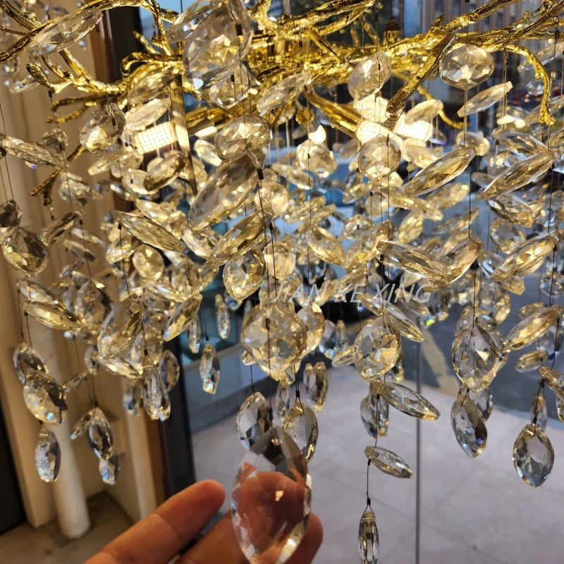 Nano Crystal Chandelier Horse Eye Pendant LED Lighting for Luxury Living Room & Hall